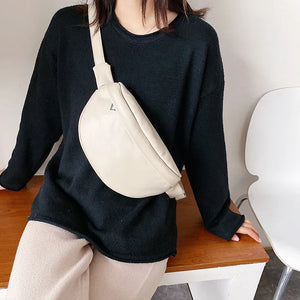 Soft Leather Waist Belt Bag Crossbody Chest Bags Fanny pack For Woman
