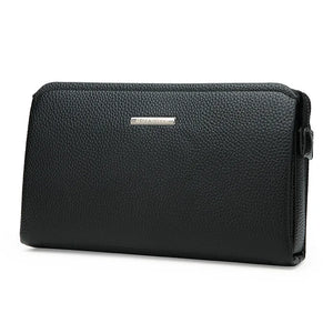 Men Leather Clutch Long Wallet Password Money Bag