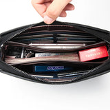 Men Leather Clutch Long Wallet Password Money Bag