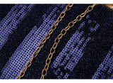 Sequins Striped Party Wedding Clutch Bag Shoulder Chain Mini Bolsa