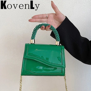 Bright Leather Clutches Small Crossbody Bags