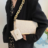 Plaid Chain Shoulder Bag Underarm Bags For Women