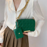 Plaid Chain Shoulder Bag Underarm Bags For Women