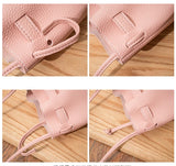 Lychee Pattern Bucket Bag Vintage Messenger Retro Crossbody Tote