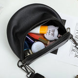 Women Semicircle Crossbody Bag Soft Leather Shoulder Bag Handbag