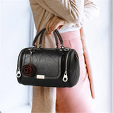Women Shoulder Bag with Flower Pendant Ladies Totes Party Purse Boston Handbag