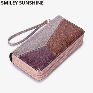 Zipper Women's Wallet Clutch Bag Purse Wristlets Mobile Phone Leather