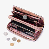 Zipper Women's Wallet Clutch Bag Purse Wristlets Mobile Phone Leather