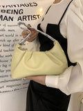 Summer PU Leather Women's Shoulder Bag Solid Underarm Top Handle Bag