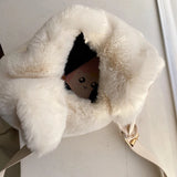 Soft Plush Pink Shoulder Bag Women's Tote Bag ZD1448