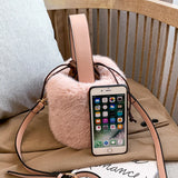 Faux Fur Bucket Bag High Women Handbag Travel Shoulder Bag
