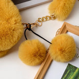Faux Fur Heart-shaped Small Handbags Fluffy Plush Chain Shoulder Bag