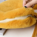 Faux Fur Heart-shaped Small Handbags Fluffy Plush Chain Shoulder Bag