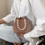 Faux Suede Leather Women Bag Diamonds Shoulder Chain Clutch Crossbody