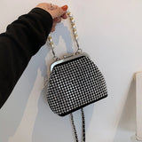 Faux Suede Leather Women Bag Diamonds Shoulder Chain Clutch Crossbody