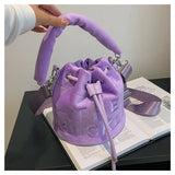 Faux Suede Tote Bag Soft Plush Women Handbags Warm Winter Shopper Purses