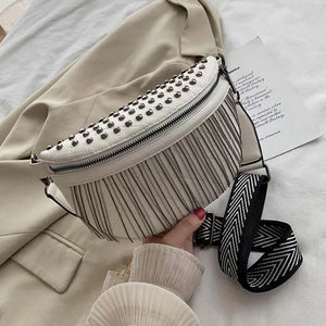Female Leather Belt Bag Phone Fanny Pack Summer Crossbody Chest Bags