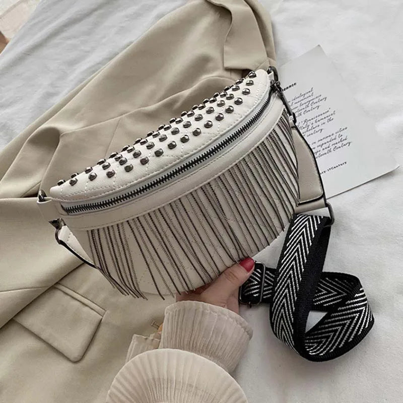 Female Leather Belt Bag Phone Fanny Pack Summer Crossbody Chest Bags