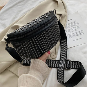 Female Leather Belt Bag Phone Fanny Pack Summer Crossbody Chest Bags