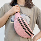 Women's Belt Bag Rhombus Pack Purse Shoulder Crossbody Chest Bag