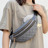 Women's Belt Bag Rhombus Pack Purse Shoulder Crossbody Chest Bag