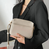 Small Square Flap Bag PU Leather Shoulder Crossbody Casual Wide Strap Purse