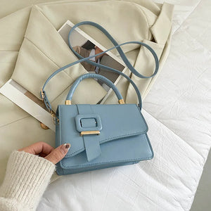 Square Flap Shoulder Bag PU Leather Crossbody Satchel Lock Purse Bolsa