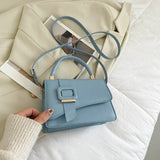 Square Flap Shoulder Bag PU Leather Crossbody Satchel Lock Purse Bolsa