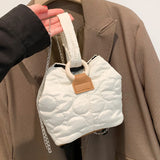 Floral Quilted Handbag Women Tote Bag Small Bags Cotton-Padded Clutch