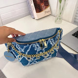 Flower Chain Waist Packs For Women Diamond Lattice Waist Bag