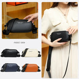Orange Leather Phone Bag Small Wide Strap Cross Body Purse