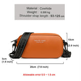 Orange Leather Phone Bag Small Wide Strap Cross Body Purse