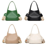 Cowhide Crossbody Bag Wide Straps Ladies Handbag