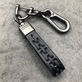 Vintage Braided Rope PU Leather Keychain Ring Holder