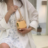 Party Evening Clutch Chain Shoulder Crossbody Bags PVC Box Mini Purses