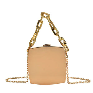 Silver Box Party Evening Clutch Bag Chain Shoulder Crossbody Bag