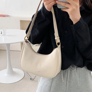 PU Leather Half-moon Underarm Bag for Women