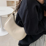 PU Leather Half-moon Underarm Bag for Women