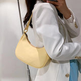 PU Leather Half-moon Underarm Bag for Women