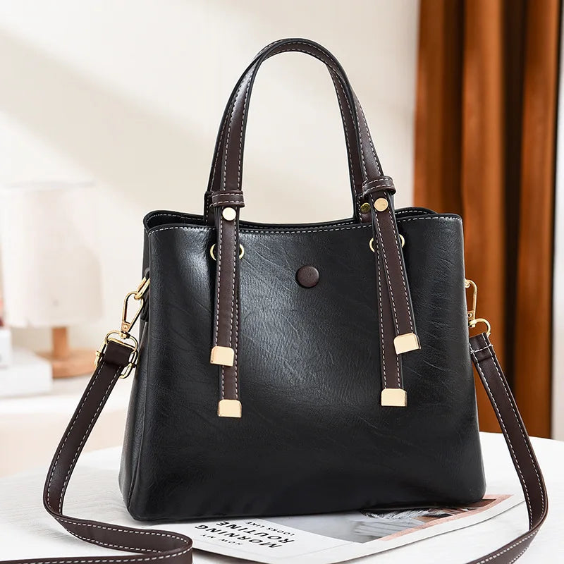 Women's Leather Crossbody Shoulder Bag Large Capacity Tote
