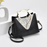Embroidered Crossbody Bag for Women Large Capacity Leather Shoulder Bag