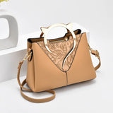 Embroidered Crossbody Bag for Women Large Capacity Leather Shoulder Bag