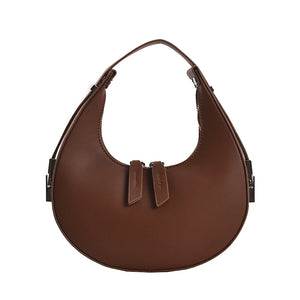 Vintage Leather Clutches Half Moon French Armpit Shoulder Bag