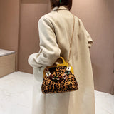 Vintage Wooden Handle Clutch Purse Canvas Shoulder Bag