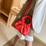 Leather Crossbody Bag Shoulder Pack Retro Handbag Women Clutch