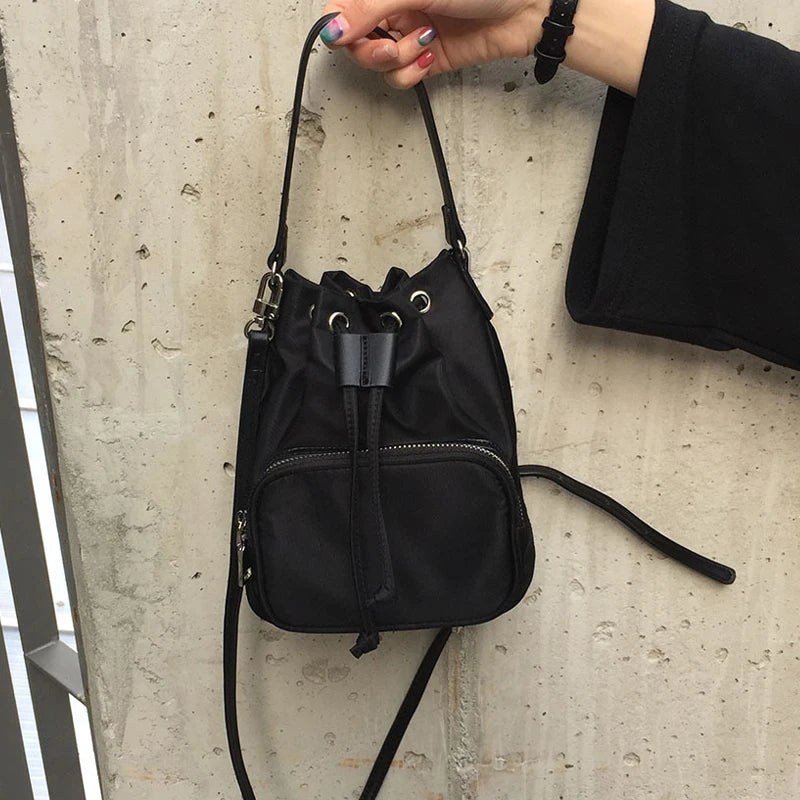 Nylon Crossbody Shoulder Bag Bucket Messenger Bag