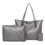 Large Tote Bag Bucket Shoulder Bags PU Leather 2pcs/Set
