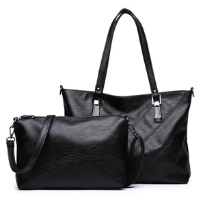 Large Tote Bag Bucket Shoulder Bags PU Leather 2pcs/Set