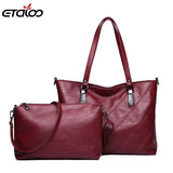 Large Tote Bag Bucket Shoulder Bags PU Leather 2pcs/Set