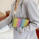 Crystal Diamond Square Box Hand Bag Crossbody Shoulder Bag